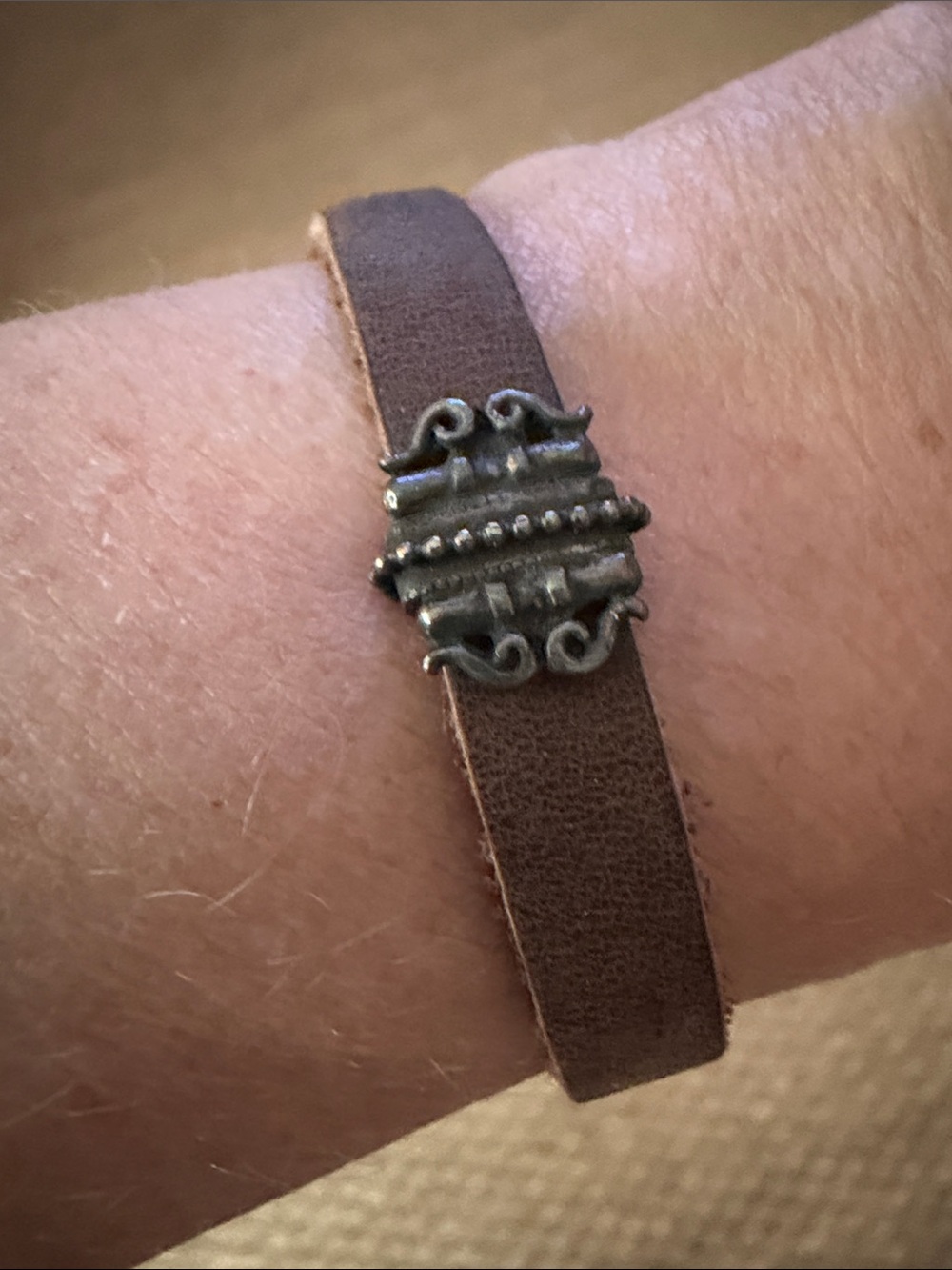 Johnny Was Brown Leather Bracelet with Silver Accent